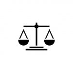 Attorney law scale icon design template vector isolated